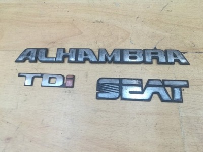 EMBLEMA INSIGNIA INSCRIPCIÓN JUEGO SEAT ALHAMBRA  