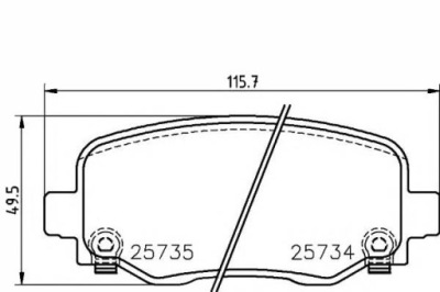 Textar 2573401 набір гальмівних колодок гальмівних, гальма дискові фото №1