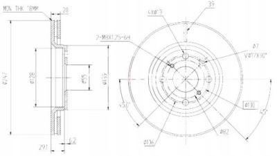 Тормозные диски ham. 2szt toyota p. aygo 05- c1 107 maxgear фото №1