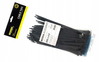 JUOSTA PRISPAUDIMO BOSMA 4,8*200 MM BLACK (100 PCS) 