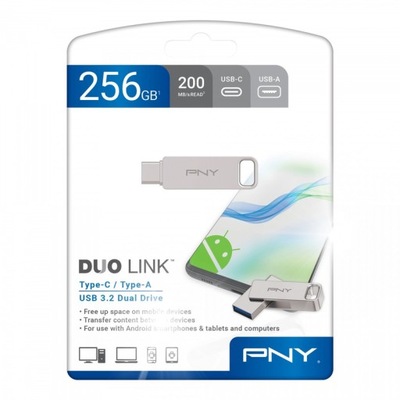 Pendrive Pamięć PNY Duo Link 256 GB USB 3.1 typ C, USB 3.2 USB-C Szybki