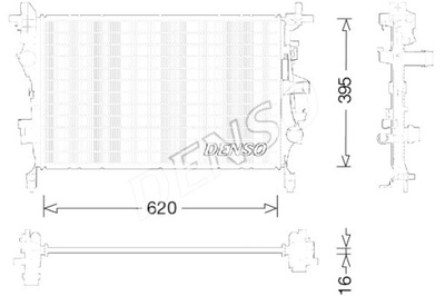 DENSO РАДІАТОР ДВИГУНА ВОДИ FIAT 500X JEEP RENEGADE 1.3D-1.6D 07.14-