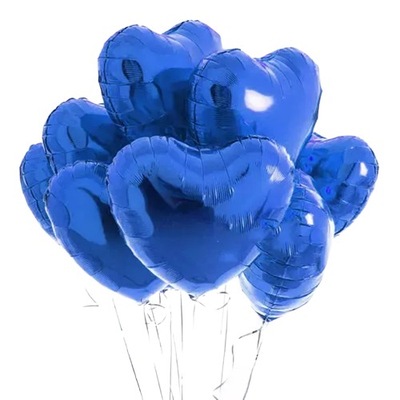 Balony foliowe granatowe serca na walentynki 10szt