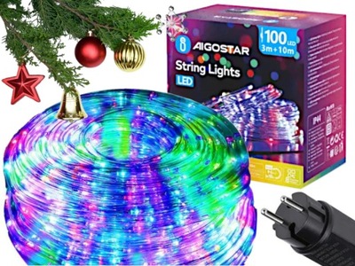 Lampki Światełka Choinkowe LED RGB 10m Wąż Świetlny Ledowy Kolorowy