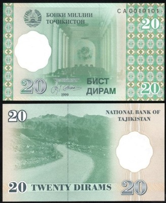 $ Tadżykistan 20 DIRAM P-12a UNC 1999