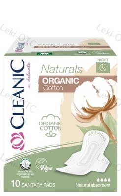 CLEANIC Podpaski Naturals Organic Cotton na noc