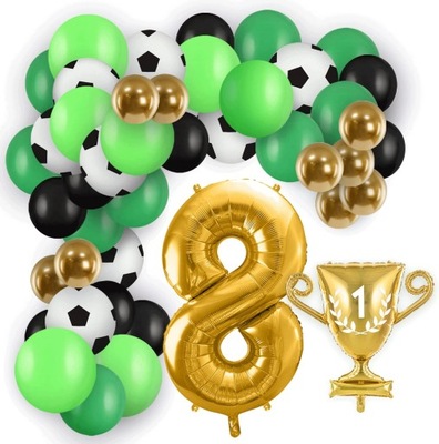 zestaw balony balonów piłka nożna piłkarskie 8 urodziny