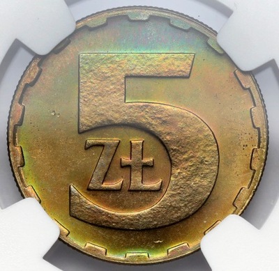 5677. 5 złotych 1987 - NGC MS66*