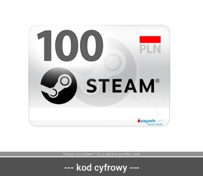 Doładowanie Steam 100 zł zasilenie portfela wallet