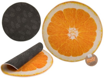 Dywanik dekoracyjny pomarańcza śr. 80 cm Okrągły