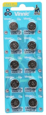 10x BATERIA Baterie VINNIC LR43 L1142 AG12 10szt