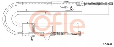 COFLE 17.0241 ТРОС ГАЛЬМА PR NISSAN PRIMERA P11