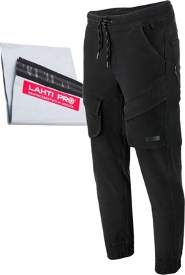 LAHTI PRO PANTALONES ROBOCZE JOGGERY BAWELNIANE MESKIE NEGRAS BHP L4053603 L  