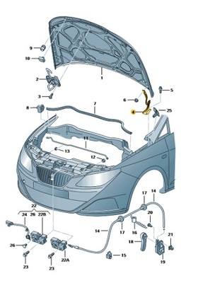 IZQUIERDO CHARNELA DE CAPO DE TAPA PARTE DELANTERA SEAT IBIZA  