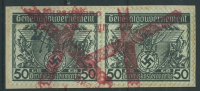 General Gouvernement 50 gr. x 2 - Gerichtkostenmarke