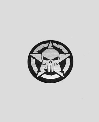 PUNISHER US ARMY naklejka emblemat 60 mm *srebrna