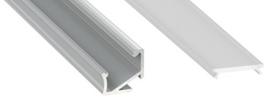 Profil aluminiowy H 30°/60° 2m Srebrny z kloszem