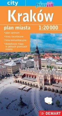 PLAN MIASTA - KRAKÓW PLASTIK 1:20 000 W.2023 PRACA ZBIOROWA