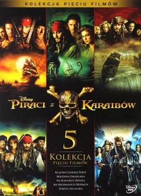 Piraci z Karaibów Pakiet 5 filmów DVD FOLIA