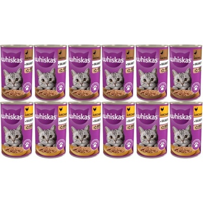 Whiskas Adult Kurczak Kaczka w galaretce 12x 400g