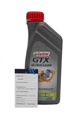 OLEJ CASTROL 10W-40 GTX ULTRACLEAN 1L