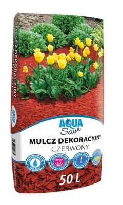 MULCZ DEKORACYJNY AQUA SAVE 50L CZERWONY Zrębki