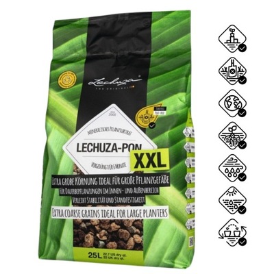 Podłoże do hydroponiki dla DUŻYCH ROŚLIN Lechuza Pon XXL GRUBOZIARNISTE