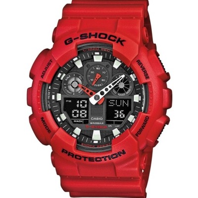 ZEGAREK CASIO CZERWONY G-SHOCK GA-100B 4A +GRAWER