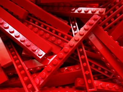 LEGO 6112 cegła brick 1x12 Red Czerwony 4 szt Nowe