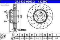 ATE DISCO DE FRENADO PARTE DELANTERA 342X32 V 2-CZESCI MERCEDES C C205 15-/C  