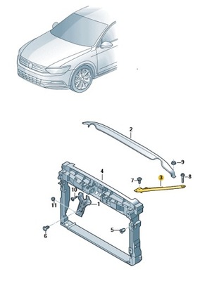 КРЕПЛЕНИЕ ФАРЫ PRAWE-GÓRNE VW PASSAT OE