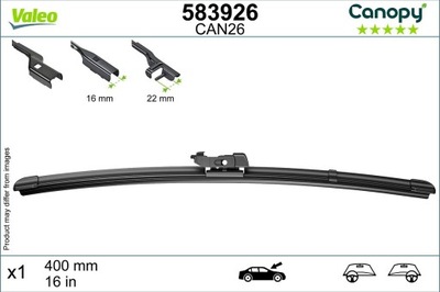 LIMPIAPARABRISAS ESCOBILLAS 400MM CANOPY VAL583926  