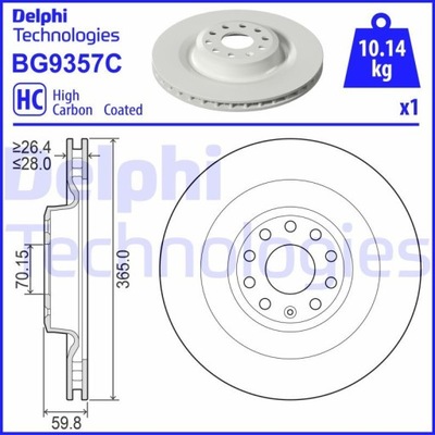 DISCO HAM.TYL DELPHI BG9357C DISCO DE FRENADO  