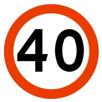 Znak Drogowy B33 ograniczenie prędkości 40 km/h