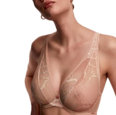 80B * BIUSTONOSZ ALLES LORETTO BRALETTE BRALETKA SOFT BEŻ MIĘKKI KORONKOWY