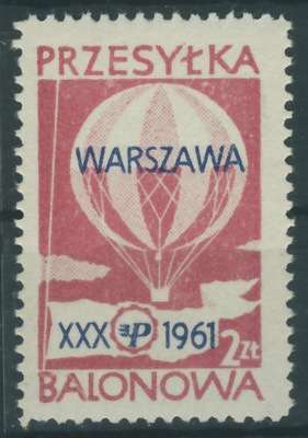 Polska 1961 r - 2 zł. Przesyłka Balonowa Warszawa