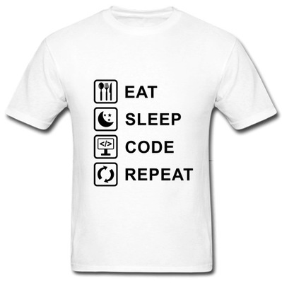 T-shirt koszulka informatyka EAT SLEEP męska M