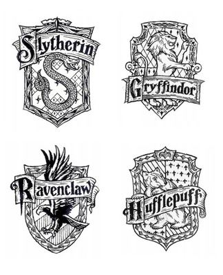 Tatuaże Harry Potter zestaw 4 Gryffindor Slytherin