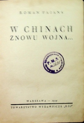 W Chinach znowu wojna 1939 r.