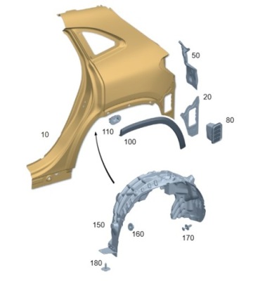 Крила задня правий лівий mercedes eqa h243 фото №1