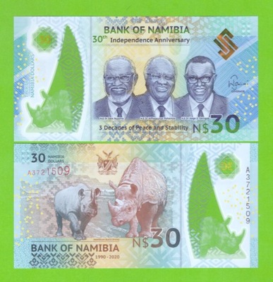 NAMIBIA 30 DOLLARS 2020 P-W18 UNC