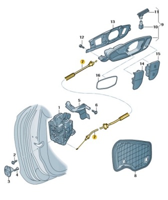Тяга трос внутренней ручка audi a1 aso оригинал фото №1