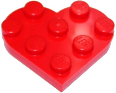 LEGO PŁYTKA SERCE 3X3 CZERWONA NR 39613