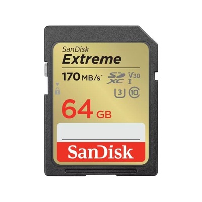 SanDisk SDXC 64GB Extreme UHS-I U3 V30 170/80 MB/s
