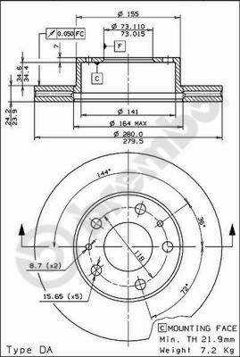 DISC HAM. FRONT FIAT DUCATO, BOXER, JUMPER 94-  