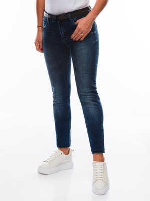 Spodnie damskie jeansowe PLR170 dark jeans 25 OUTLET edoti