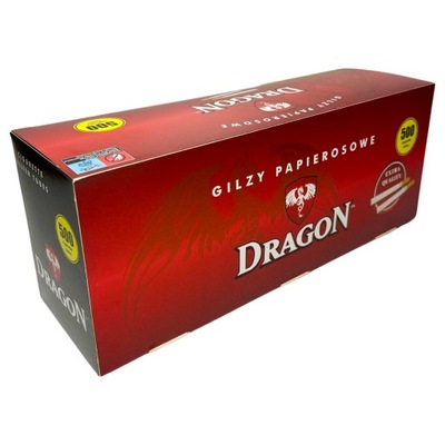 DRAGON 500 szt GILZY PAPIEROSOWE KING SIZE tytoń DOSKONAŁE TUTKI 8mm