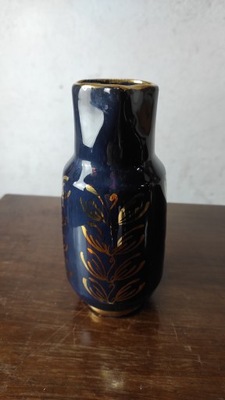 wazon wazonik ceramiczy kobaltowy złocenia
