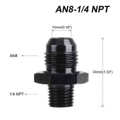 ALUMINUM FUEL OIL AIR HOSE FITTING MALE ADAPT