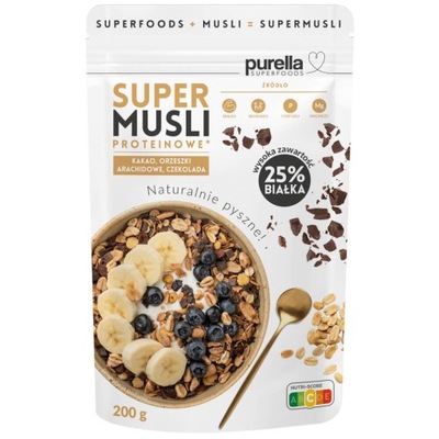 PURELLA SUPERFOODS SUPERMUSLI Proteinowe 200g